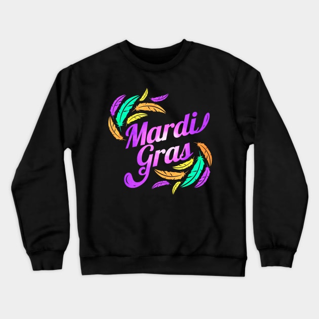 Purple Lettering For Mardi Gras Crewneck Sweatshirt by SinBle